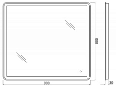 Зеркало BelBagno SPC-MAR-900-800-LED-TCH-WARM 90x80 см с подогревом