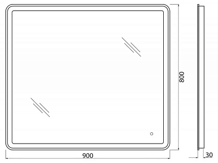 Зеркало BelBagno SPC-MAR-900-800-LED-TCH-WARM 90x80 см с подогревом