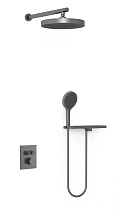 Душевой набор Vincea Inspire VSFW-3I21MT2RGM термостат, вороненая сталь