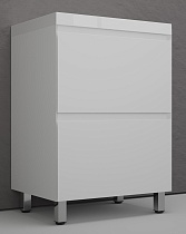 Тумба с раковиной Style Line Манхэттен 60 см напольная, белый матовый