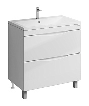 Тумба с раковиной Grossman Виста 80 см напольная, белый глянец