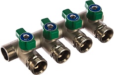 Модульный коллектор ELSEN 3/4 дюйма, 4 контура, размер отвода-3/4 ЕК, EMW05.04