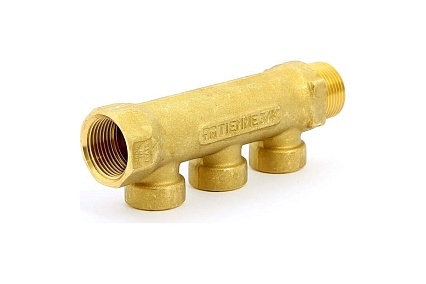 Коллектор Tiemme 3 отвода, 3/4"х1/2"В (латунь) 1910039 / 1933G050403