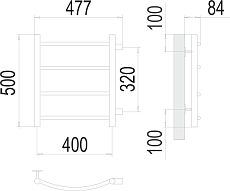 Полотенцесушитель водяной Terminus Классик П4 400x500 БП320, 4670078530189