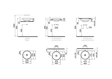 Раковина VitrA Water Jewels 4334B003-1361 низкая, 40 cм антибактериальная глазурь VitrA Hygiene