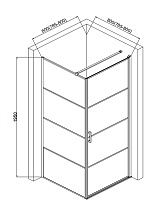 Душевой уголок AQUAme AQM5215-RH-8 80x80 правый, прозрачный, черный