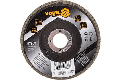 Диск лепестковый (125х22 мм; Р120) Vorel 07988