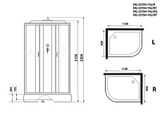 Душевая кабина Niagara Classic NG 33194-14R 110x90 стекло матовое