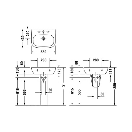 Раковина Duravit D-Code 23105500002 55 см