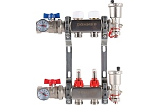 Коллектор из нержавеющей стали Rommer в сборе, с расходомерами, 2 выхода Rms-1210-000002 RG0091LAMEUEUJ