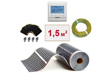 Плёночный электрический тёплый пол ТеплоСофт 1,5м.кв. с электронным терморегулятором плёнка 1,5м.кв./эл