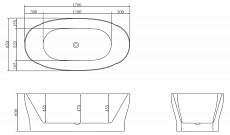 Акриловая ванна BelBagno BB403 170x85 белый