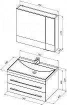 Мебель для ванной Aquanet Верона 75 см подвесная, белый