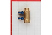 Коллектор Tiemme 2 отвода, с шаровыми клапанами 1х1/2"(16) (латунь) синие ручки 1820042