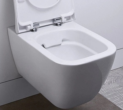 Подвесной унитаз Geberit Smyle Square 500.683.01.2 безободковый с крышкой-сиденьем микролифт