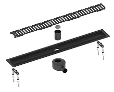 Трап для душа Timo Drain System 800 DS230108/03 80 см, вставка Lines, черный