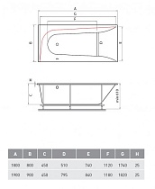 Акриловая ванна Vayer Boomerang 180x80 L