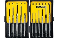 Часовые отвертки для особоточных работ Stayer 11 предметов 2560-H11_z02