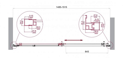 Душевая дверь BelBagno LUCE-BF-1-150-C-Cr 150x195 прозрачная, хром