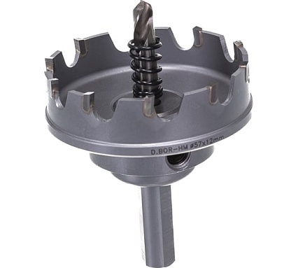 Коронка по металлу HM (57х12 мм; хвостовик 10 мм; комплект) D.BOR HS-HM-12-057-T
