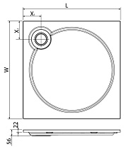 Поддон для душа Cezares Tray 90x90 квадратный, литой мрамор, белый