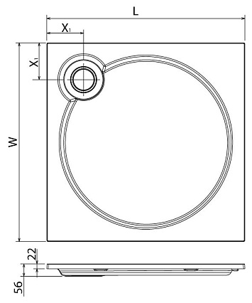 Поддон для душа Cezares Tray 90x90 квадратный, литой мрамор, белый