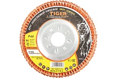 Круг лепестковый торцевой Tiger Abrasive IRON NORMAL на металлической чашке, 125x22 мм, P40 00-00000428