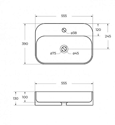 Раковина Cezares CZR-6616 55.5 см белый
