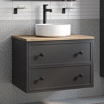 Мебель для ванной Iddis Torr 70 см со столешницей МДФ, дуб верона, темно-серый