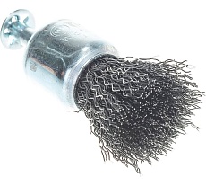 Щётка-кисть, гофрированная стальная проволока №070 (24 мм; хвостовик 6 мм) для дрели АТАКА 22383