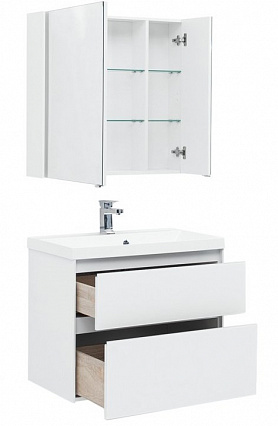 Мебель для ванной Aquanet Гласс 80 см белый