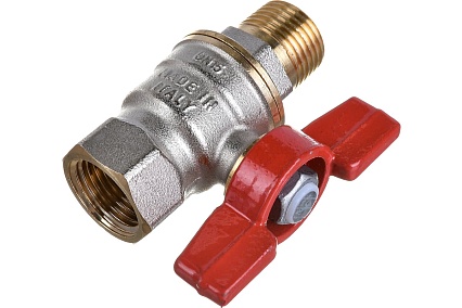 Шаровой кран Giacomini DADO 1/2, ВН, ручка-бабочка красная, никелированный R914 R914X023