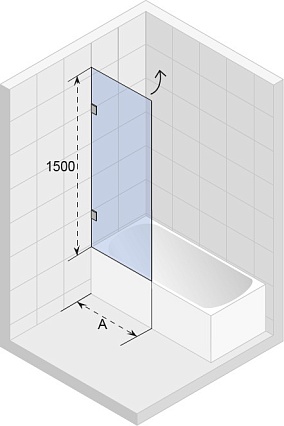 Шторка для ванны Riho Scandic S108 85 см с покрытием Riho Shield