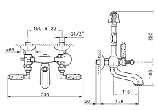 Смеситель для ванны Nicolazzi Teide Metal 1901CR05