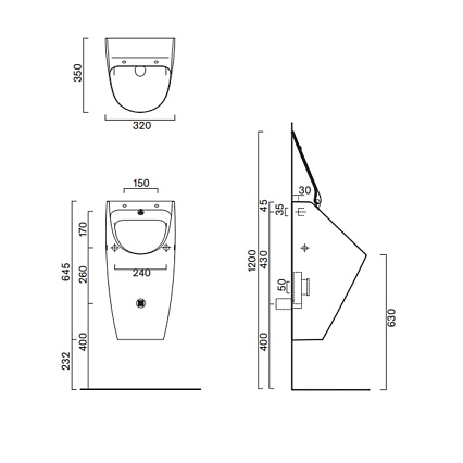 Писсуар Catalano Comfort 0932640001 белый глянец