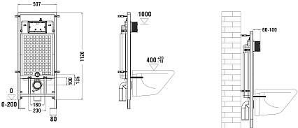 Комплект Weltwasser 10000011317 унитаз Merzbach 043 GL-WT + инсталляция Marberg 507 + кнопка Mar 507 SE