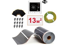 Плёночный электрический тёплый пол ТеплоСофт 13м.кв с умным wi-fi терморегулятором плёнка 13м.кв./М2