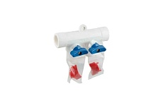 Коллектор с шаровым краном RTP универсальный PPR 40x20/2 белый 18731