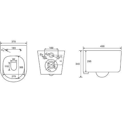 Подвесной унитаз SET Aquatek Мия-MB-017 4в1, кнопка черный матовый