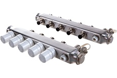 Коллекторный блок с регулировочными клапанами PRO AQUA 5 выходов, 330 мм, 1x3/4 R510MB.05
