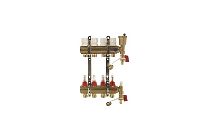 Коллекторная группа Imperial 1x3/4 EK- 2 выхода с расходомерами, 6 bar, воздухоспускники, сливной кран Италия 811.02