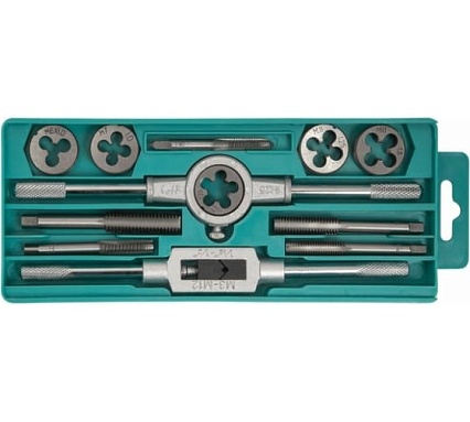 Набор метчиков и плашек SDW TOOLS 12 предметов, M6-M12, пластик кейс ta00303