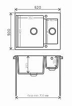 Кухонная мойка Polygran Brig-620 бежевый №27 62 см