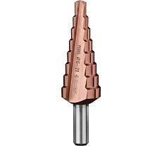 Ступенчатое сверло по металлу Зубр Кобальт 6-20 мм, 8 ступеней, сталь Р6М5+Со 29672-6-20-8_z01