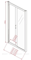 Душевая дверь Aquanet Alfa NAA6121 150x200, прозрачное стекло
