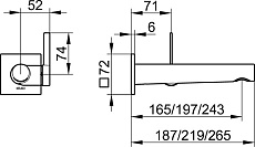 Смеситель для раковины Keuco IXMO Pure 59516011102 вылет 219, хром