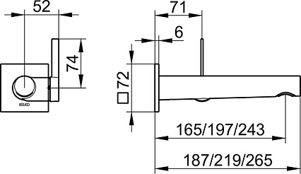 Смеситель для раковины Keuco IXMO Pure 59516011102 вылет 219, хром