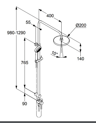 Душевая стойка Kludi Logo Dual Shower System 6809305-00