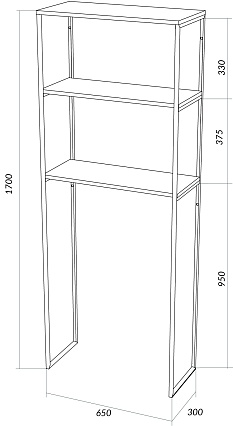 Шкаф 1MarKa Grunge Loft 65 см напольный, дуб вотан