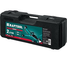 Подкатной домкрат с увеличенным подъемом Kraftool rigid 2.25т 130-385 мм, в кейсе 43452-2-K